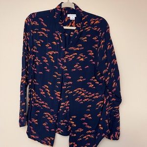 Liz Claiborne Long Sleeve Sheer Pattern Blouse